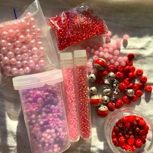 5$ ADD ON 🍒Beads & pearls, pink theme🍒